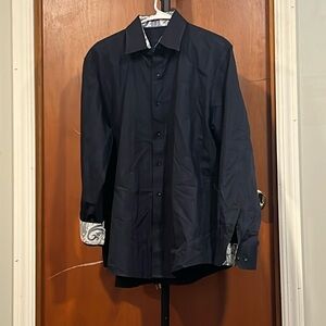 Mens Tasso Elba Dress Shirt Navy